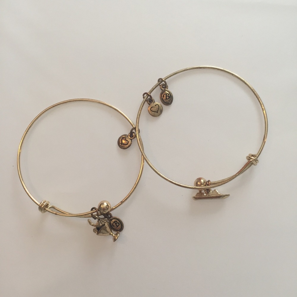 2 vacation bangles with charms
